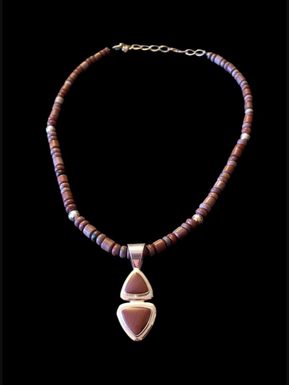 Jay King DTR Desert Rose Trading 925 Natural Stone 2.45" Pendant 21" Necklace